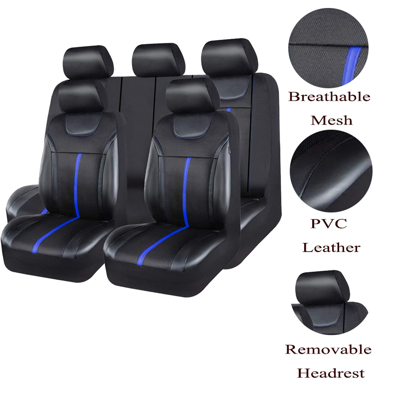 AUTOKING PU Leather And Mesh C - огляд і ціна Leather Car Seat Covers Full Set Universal