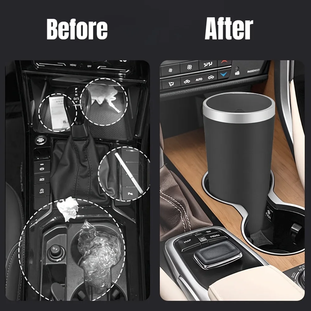 for Cup Holders Storage Compac - огляд і ціна Waterproof Car Trash Can With Lid