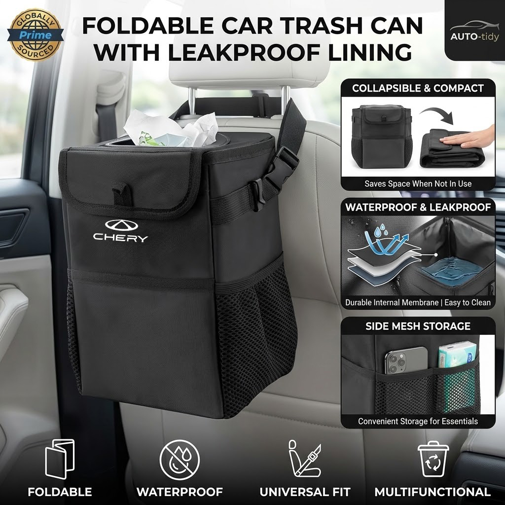 Foldable portable leak-proof w - огляд і ціна Waterproof Car Trash Can With Lid
