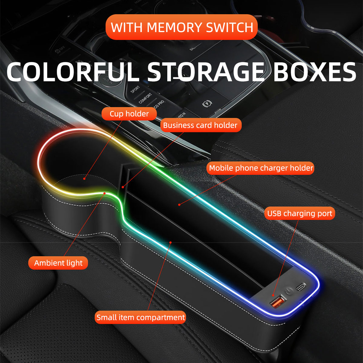 Car Seat Gap Filler Cup Holder - огляд і ціна Seat Gap Filler Organizer With Usb Charger