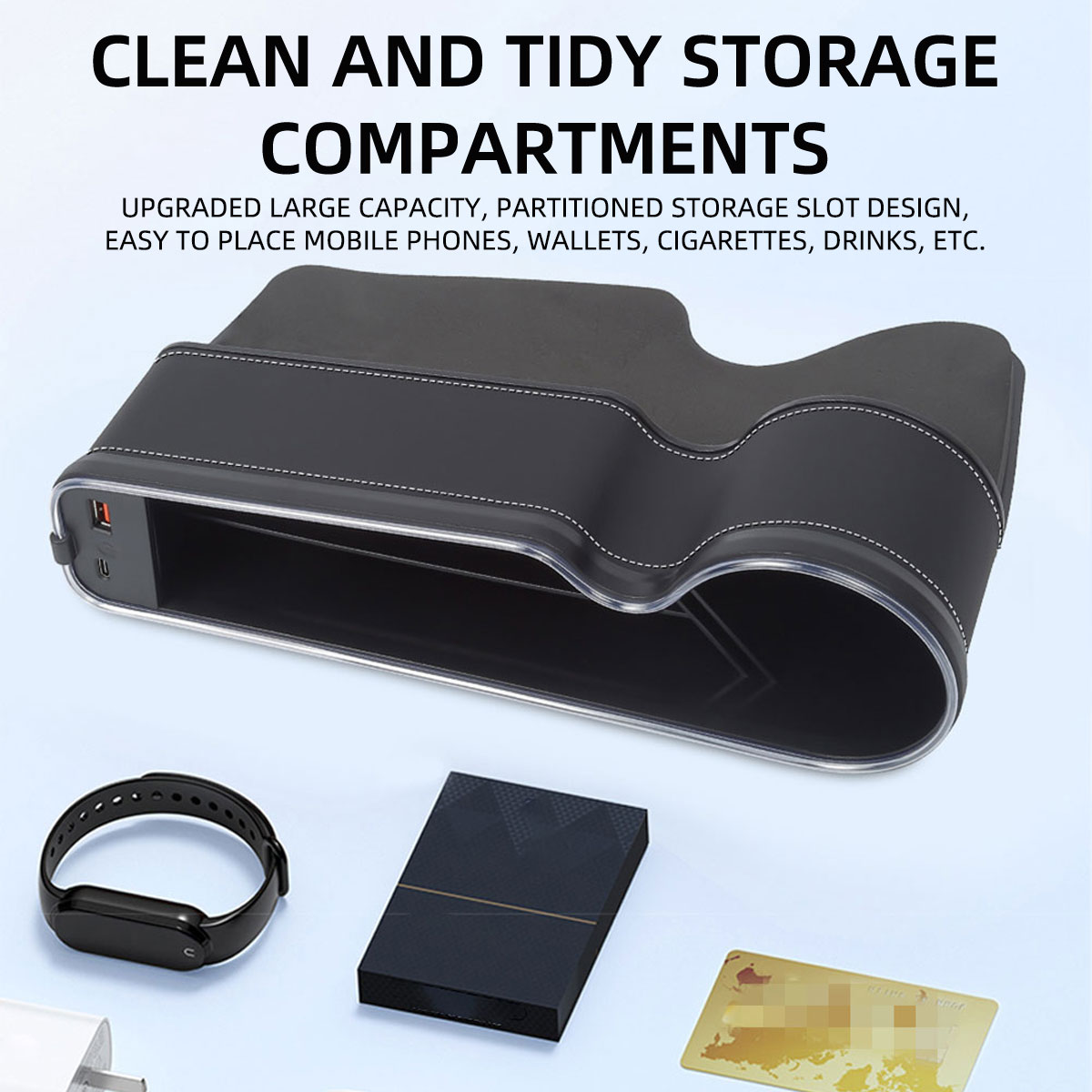 Car Seat Gap Filler Cup Holder - огляд і ціна Seat Gap Filler Organizer With Usb Charger