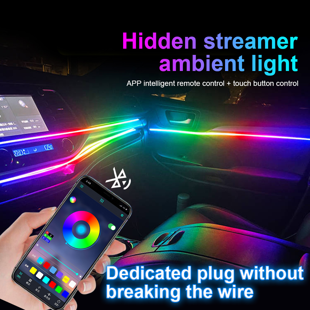 18 in 1 64 Color RGB Symphony  - огляд і ціна Led Ambient Interior Car Lights App Control