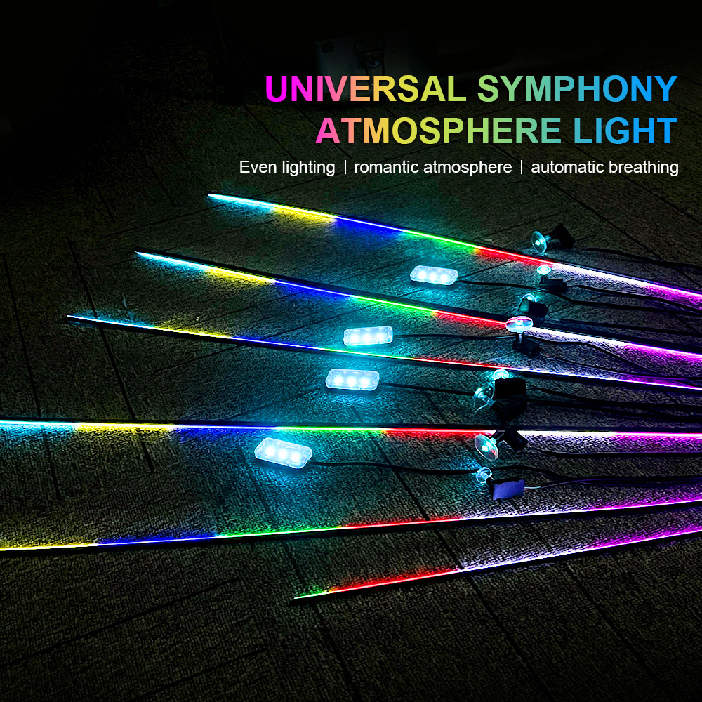 18 in 1 64 Color RGB Symphony  - огляд і ціна Led Ambient Interior Car Lights App Control
