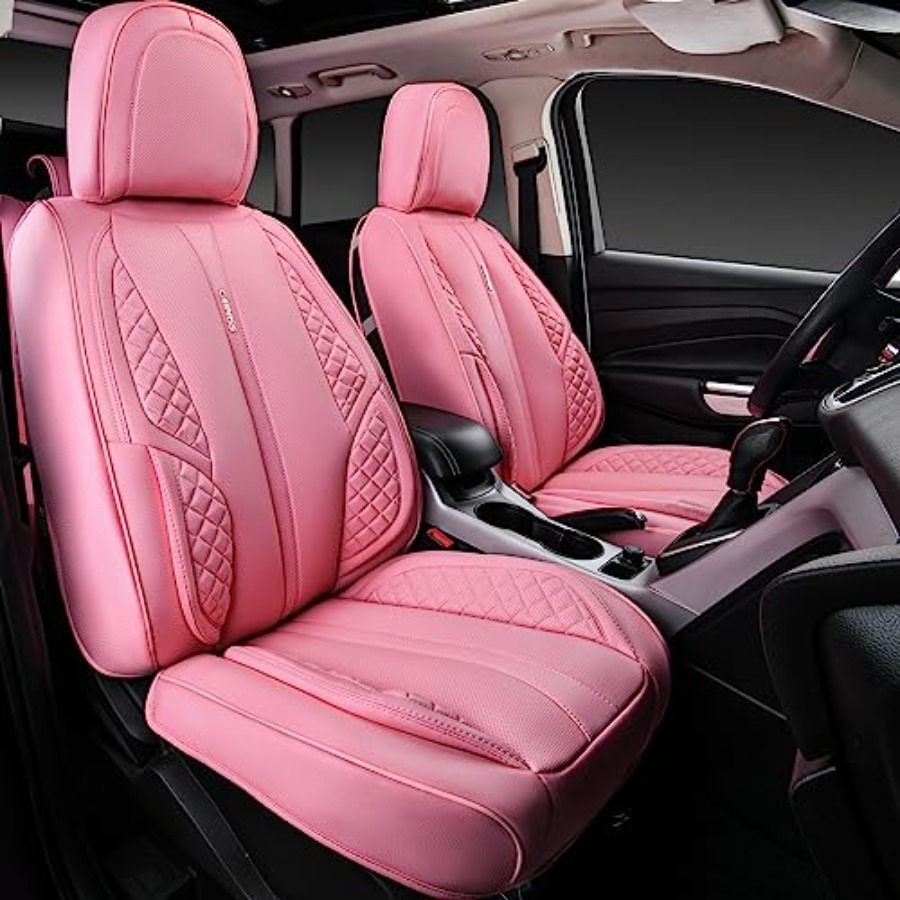 Nappa Pink PU Leather Car Seat - огляд і ціна Leather Car Seat Covers Full Set Universal