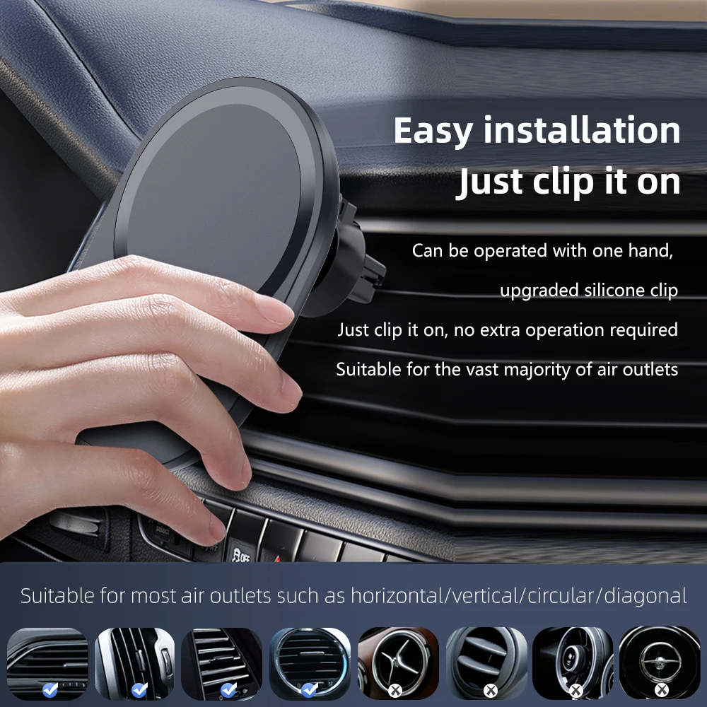 Mini Magnetic Wireless Car Cha - огляд і ціна Magnetic Phone Holder For Car Vent