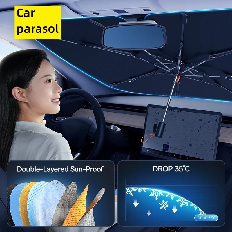 Car Sunshade Windshield Umbrel - огляд і ціна Car Sunshade Windshield Umbrella Foldable