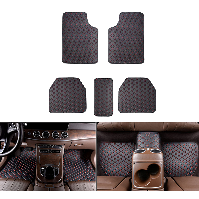 5PCS Universal Fit Car Floor M - огляд і ціна Car Floor Mats Universal Waterproof Leather