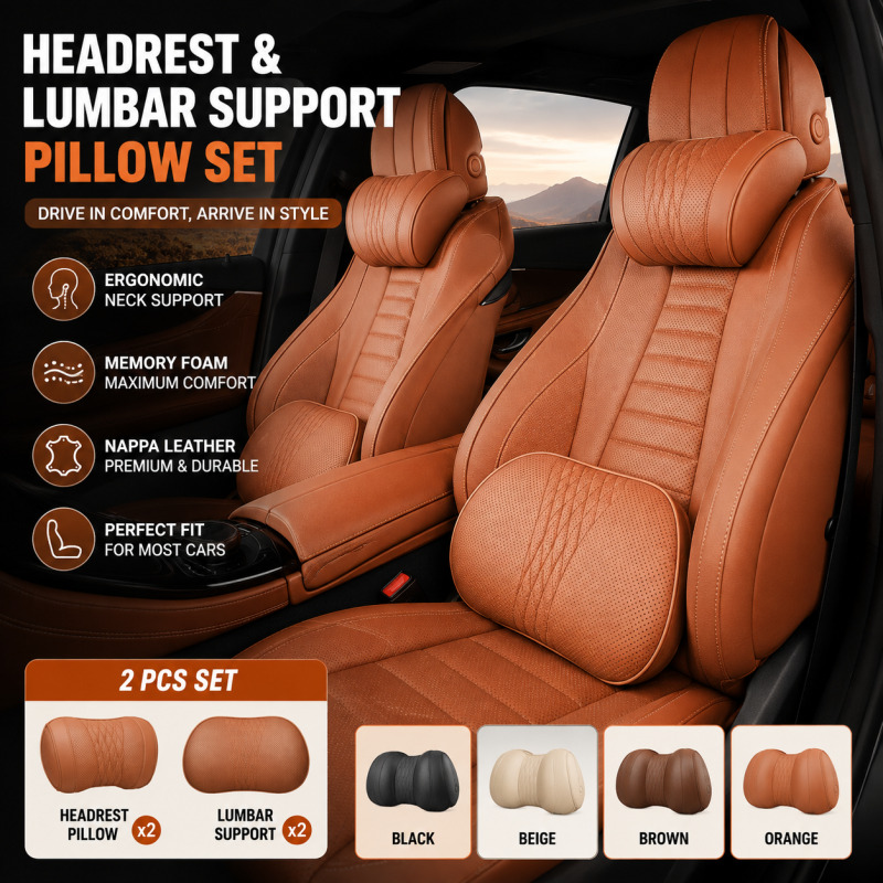 Car Headrest Neck Pillow Memor - огляд і ціна Memory Foam Car Neck Pillow Lumbar Support