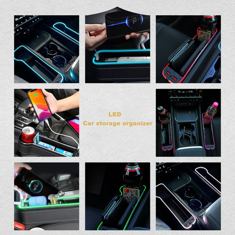 LED Car Seat Crevice Storage B - огляд і ціна Seat Gap Filler Organizer With Usb Charger
