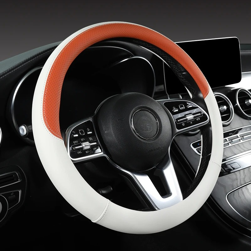 Perforated Nappa Leather Car S - огляд і ціна Car Steering Wheel Cover Anti Slip Breathable