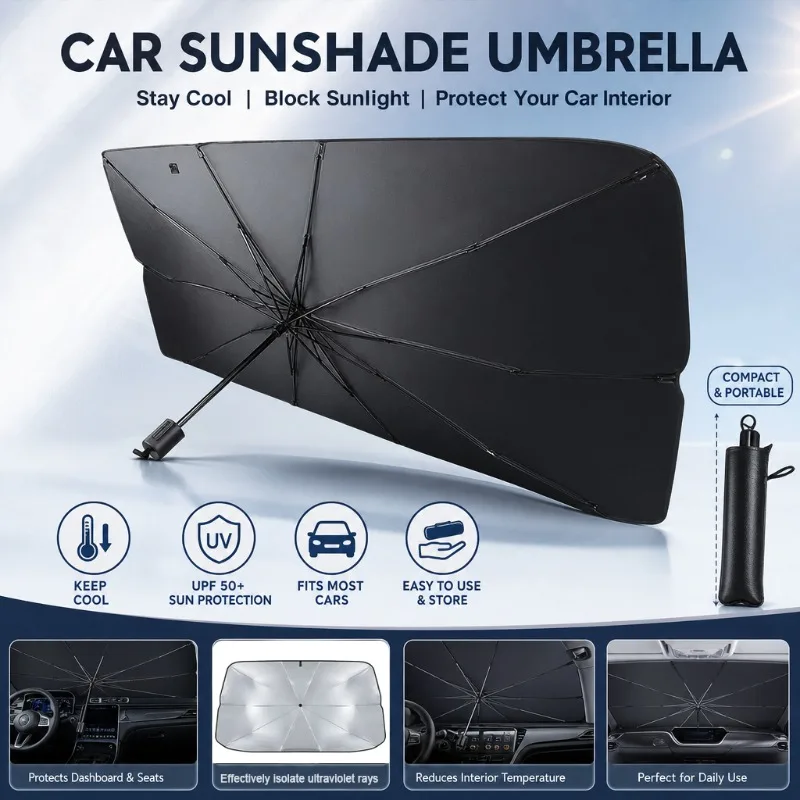 Car Windshield Sunshade Umbrel - огляд і ціна Car Sunshade Windshield Umbrella Foldable