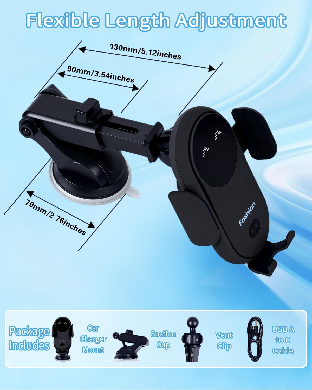 Wireless Car Charger Stand Fas - огляд і ціна Wireless Car Charger Mount Fast Charging