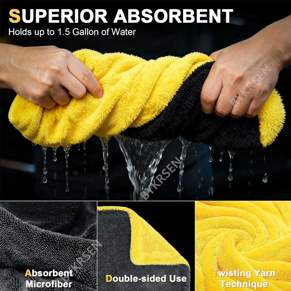 1800GSM Oversized Microfiber C - огляд і ціна Microfiber Car Drying Towel Super Absorbent