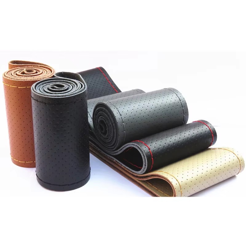 New 36 38 40cm Genuine Leather - огляд і ціна Car Steering Wheel Cover Anti Slip Breathable