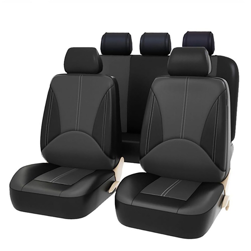 Universal Black PU Leather Car - огляд і ціна Leather Car Seat Covers Full Set Universal